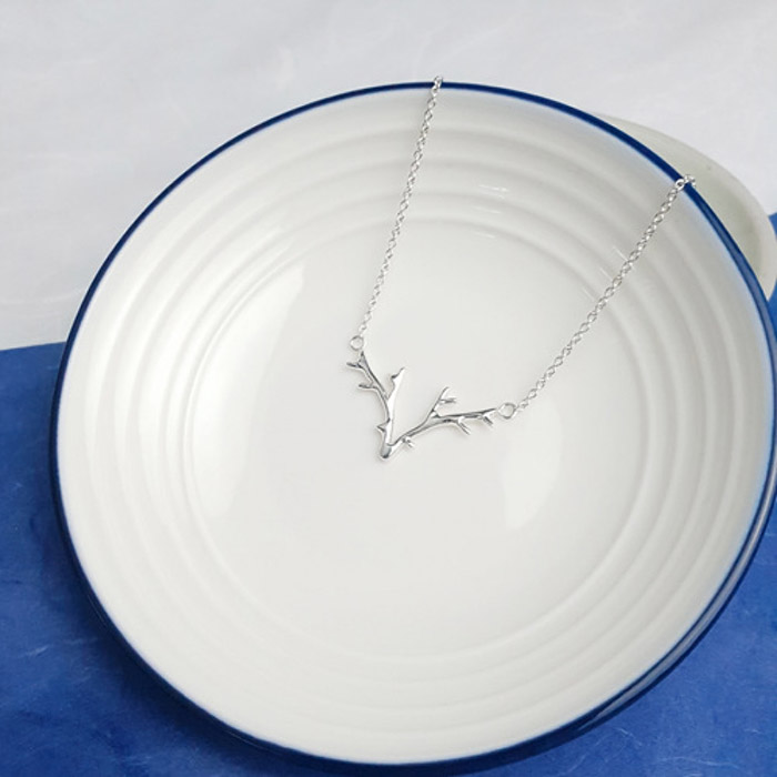 antler silver necklace. #2